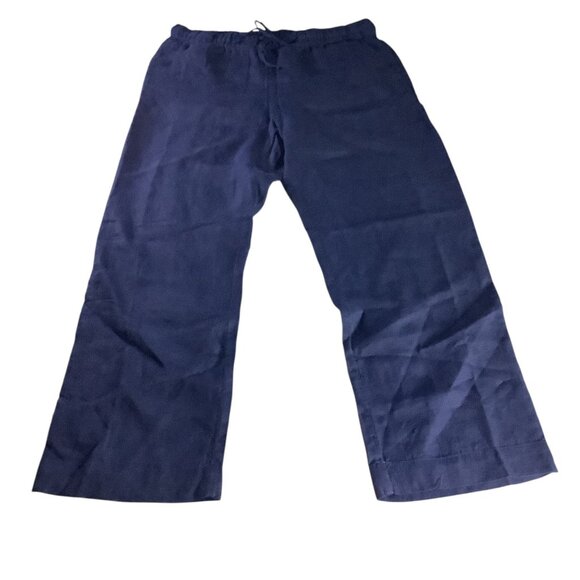 Charter Club Women’s Petite Linen Pants Intrepid Blue Size PL Elastic Waistband - Picture 13 of 16